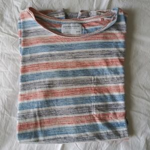 Denim & Flower Striped Shirt